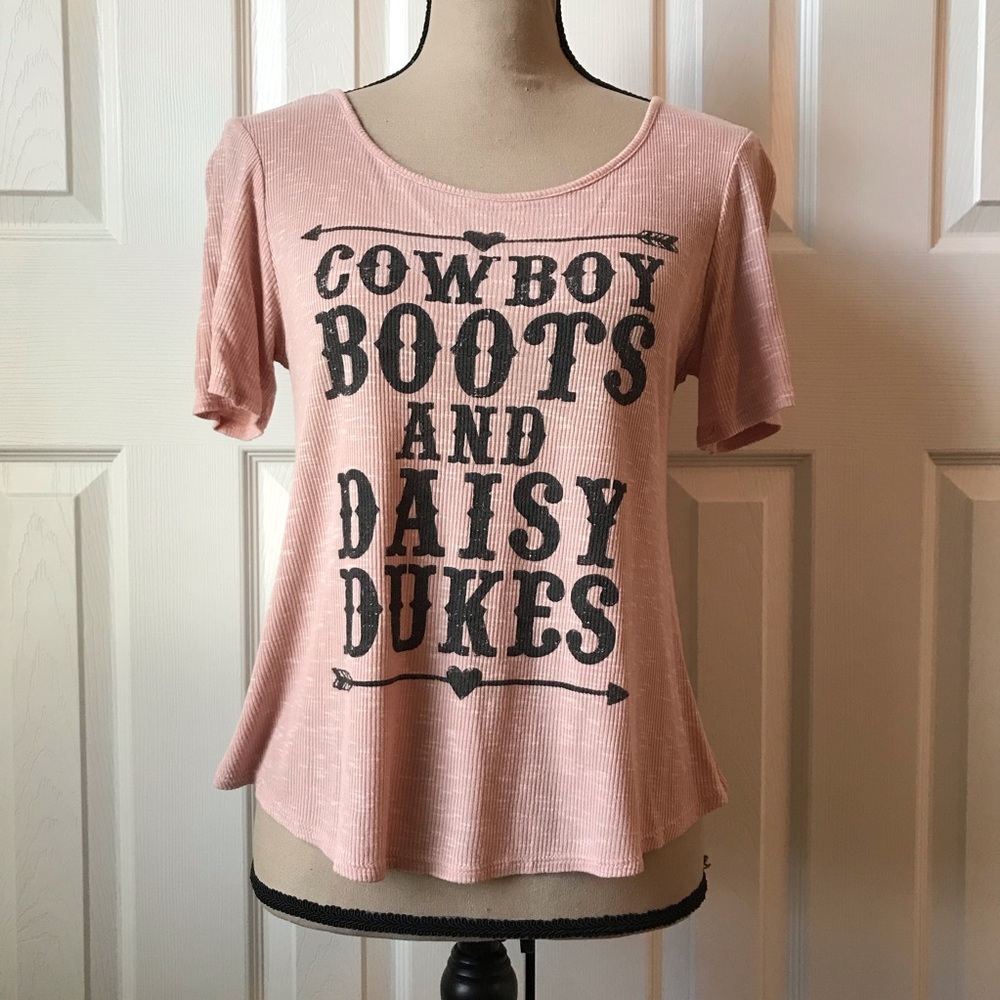 Flashmob Ribbed Dusty Pink Flirty Top M